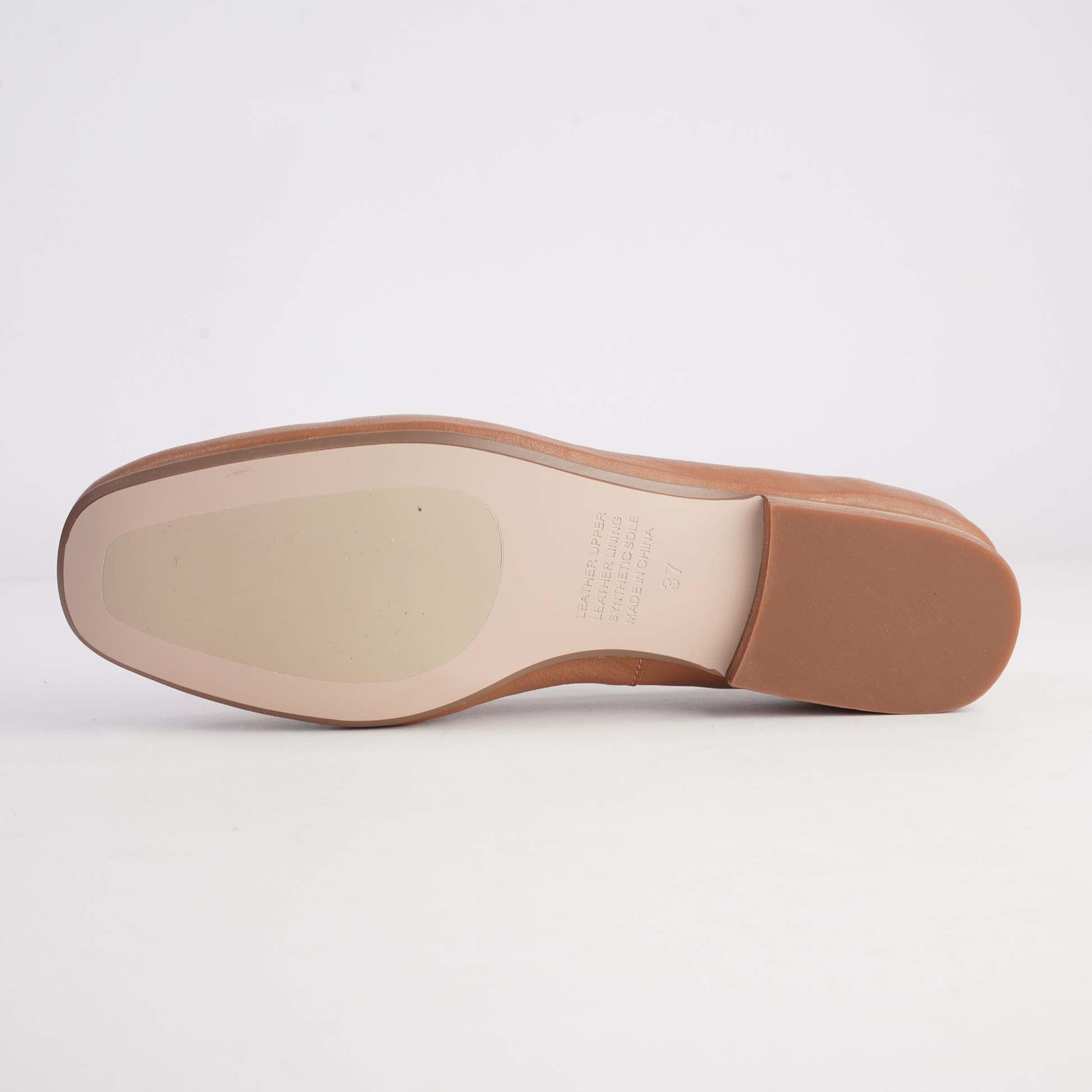 Marcee Tan Leather Flats - TOP END | Shouz