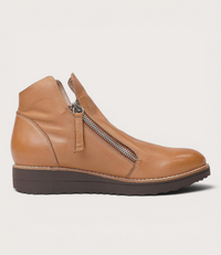 Ohmy Dark Tan/choc Sole Leather Ankle Boots