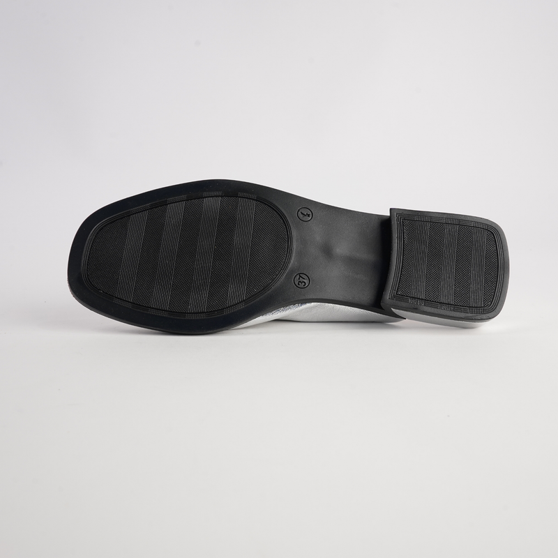 Luna Silver Leather Flats