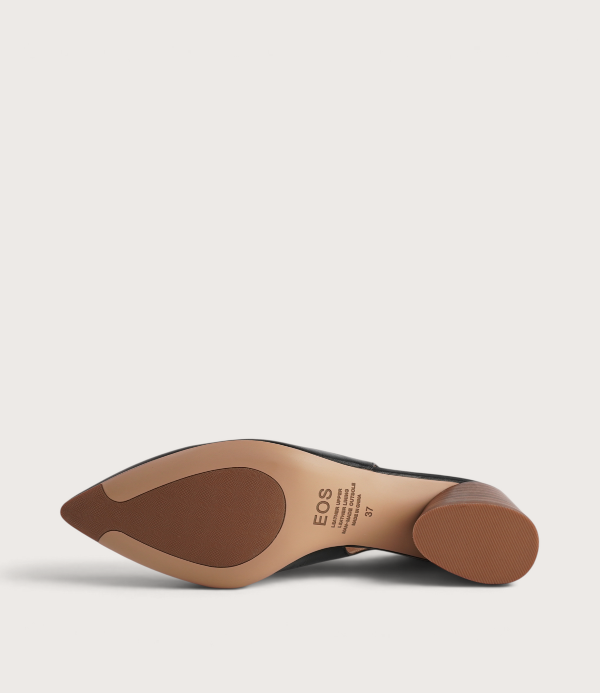 Hatti Black Leather Heels