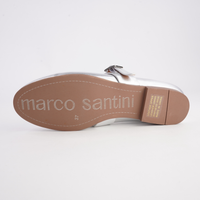Picton Silver Leather Ballet Flats - MARCO SANTINI | Shouz