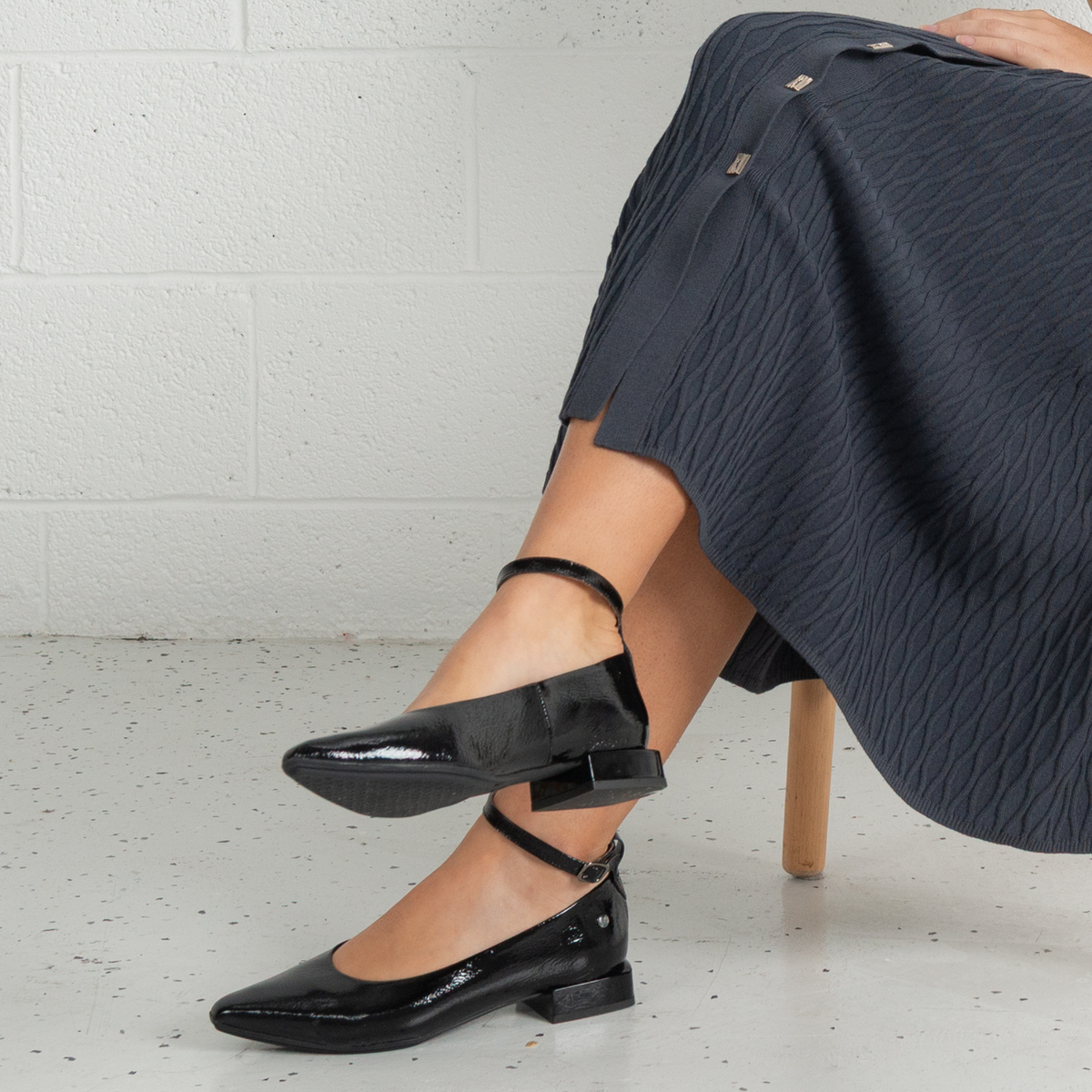 Luna Black Patent Leather Flats - NU BY NEO | Shouz