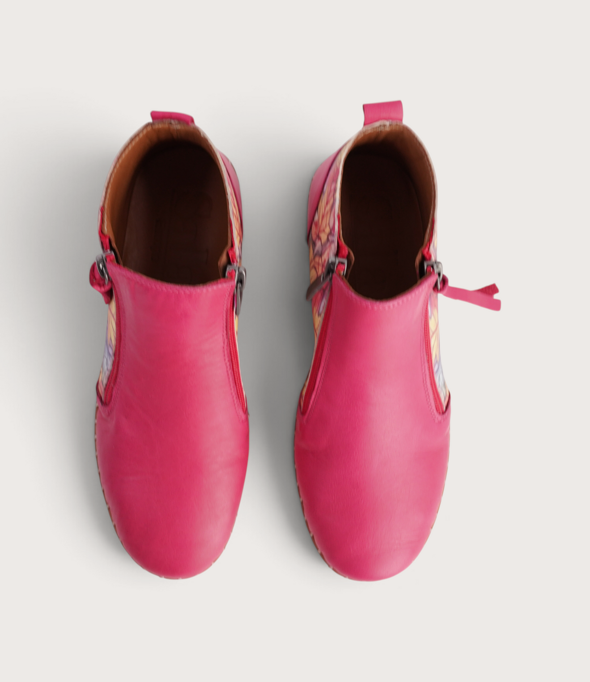 Regan Cerise Fall Leather Ankle Boots