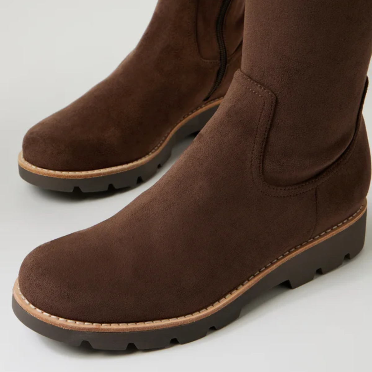 Dellah Choc Stretch Microsuede Knee High Boots - DJANGO AND JULIETTE | Shouz