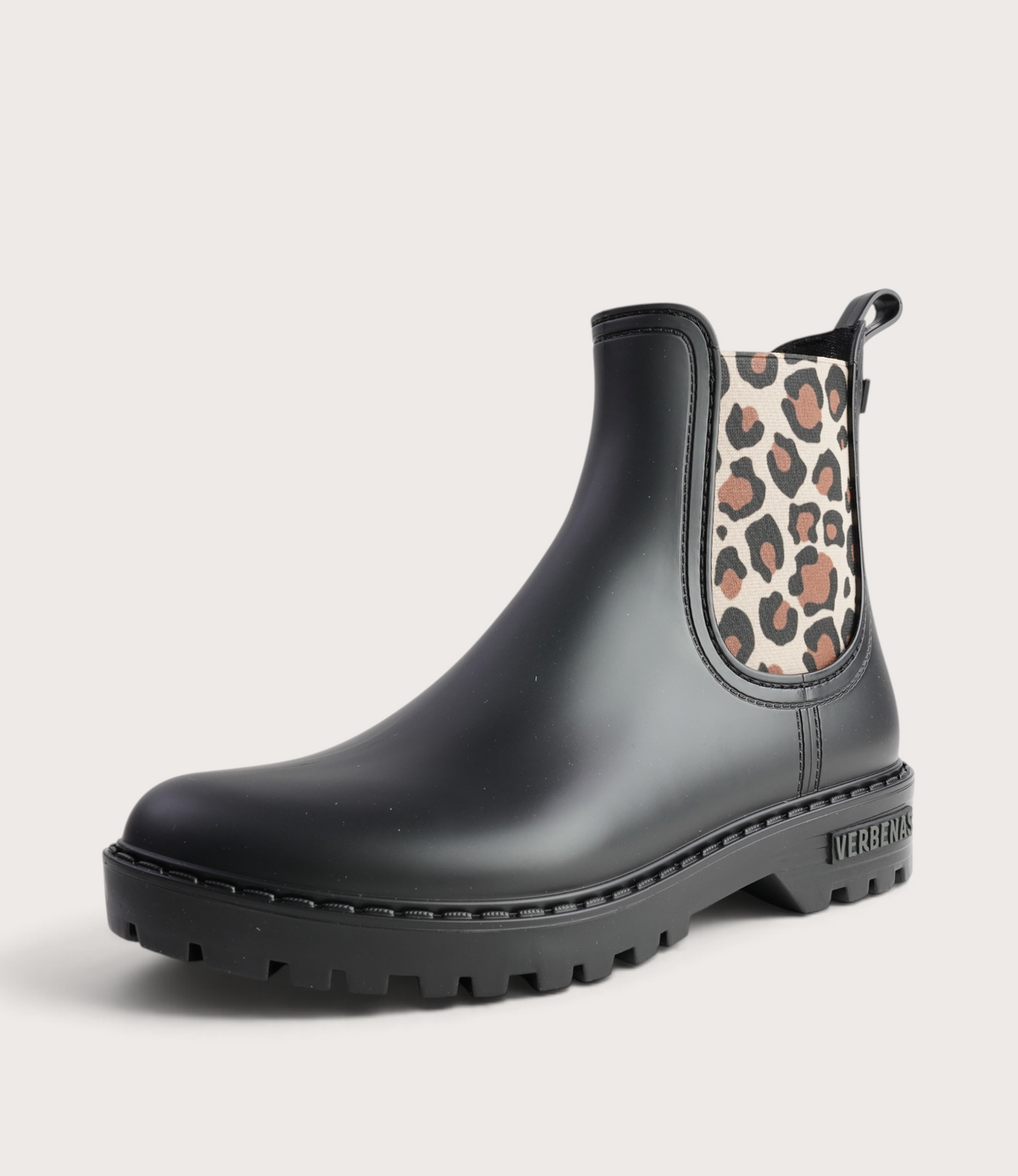 Gaudi Negro/ Leopard Matte Animal Gumboots