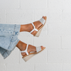 Dione White/ Silver Leather Sandals