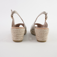 Saniarly Almond Leather Espadrille Wedges