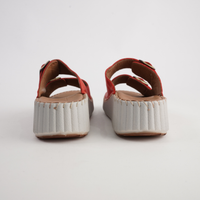 Solena Red Leather Slides