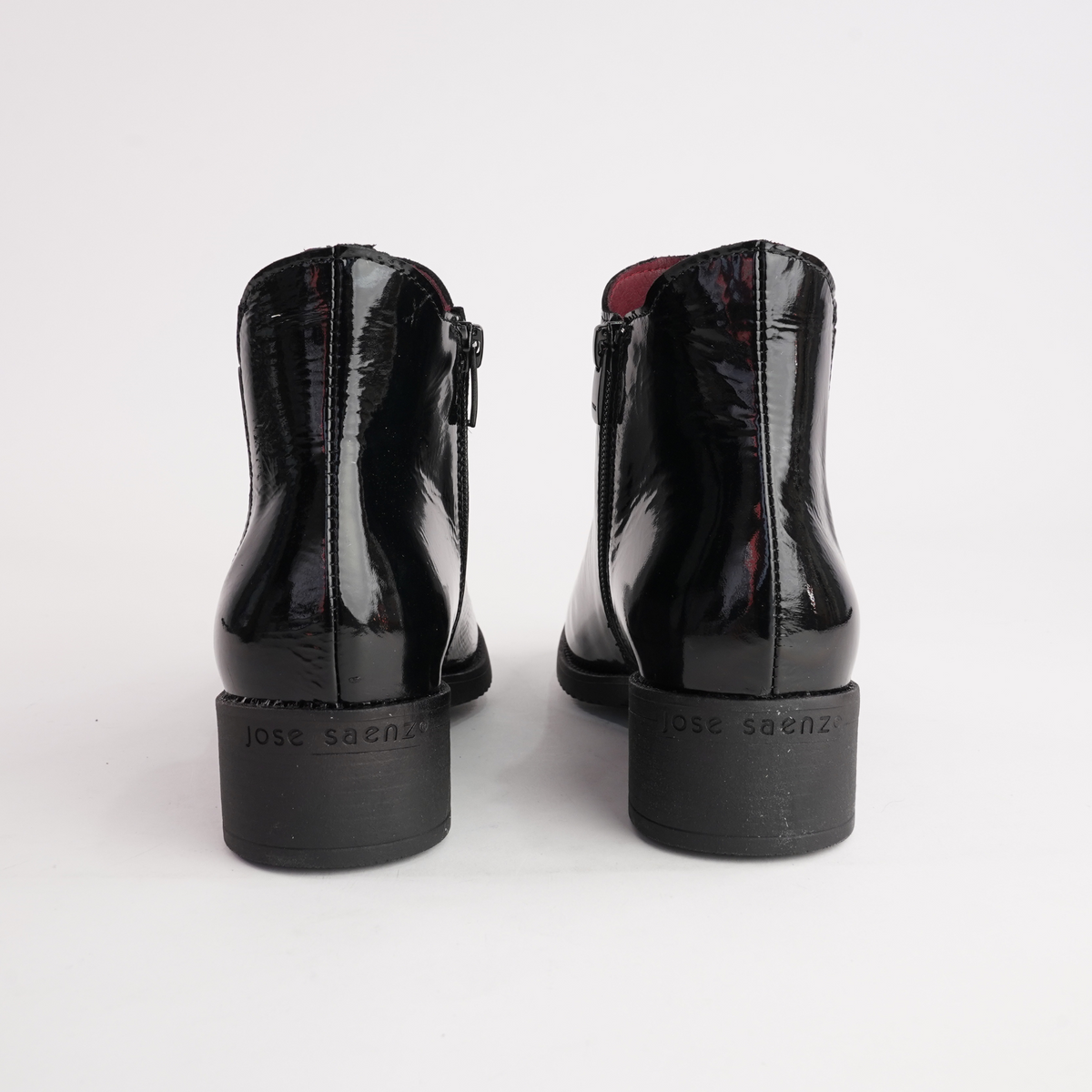 Js-2181 Black Patent Leather Ankle Boots