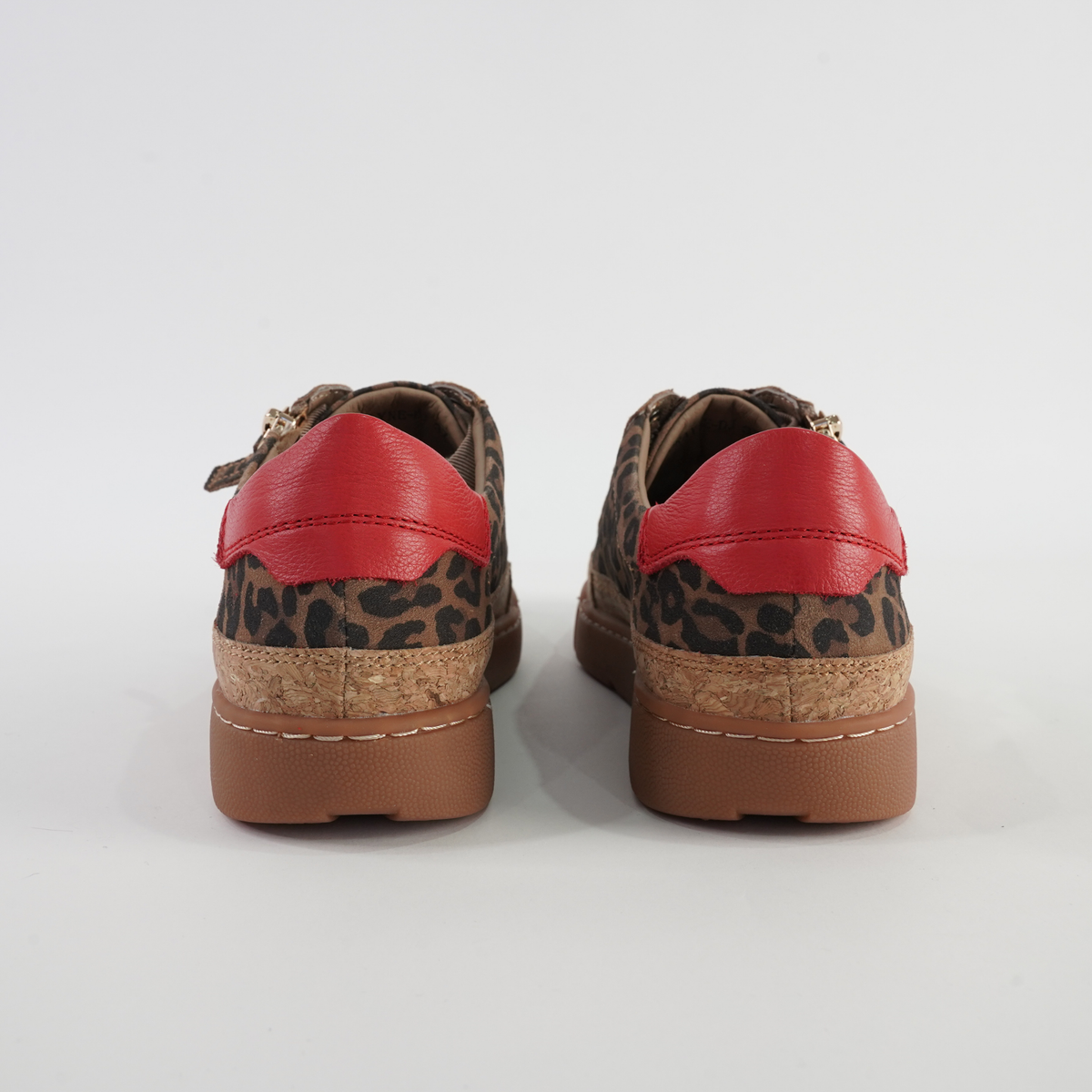 Torayne Camel Leopard Suede/ Red Multi Leather Sneakers - DJANGO AND JULIETTE | Shouz