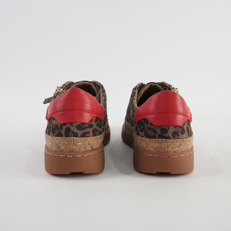 Torayne Camel Leopard Suede/ Red Multi Leather Sneakers