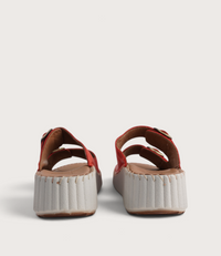 Solena Red Leather Slides