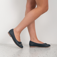 Picture French Navy Leather Ballet Flats