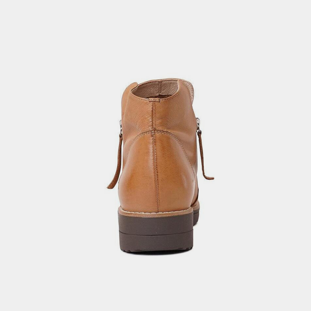 Ohmy Dark Tan/choc Sole Leather Ankle Boots - TOP END | Shouz