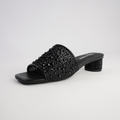 Heda Black Multi Leather Heels