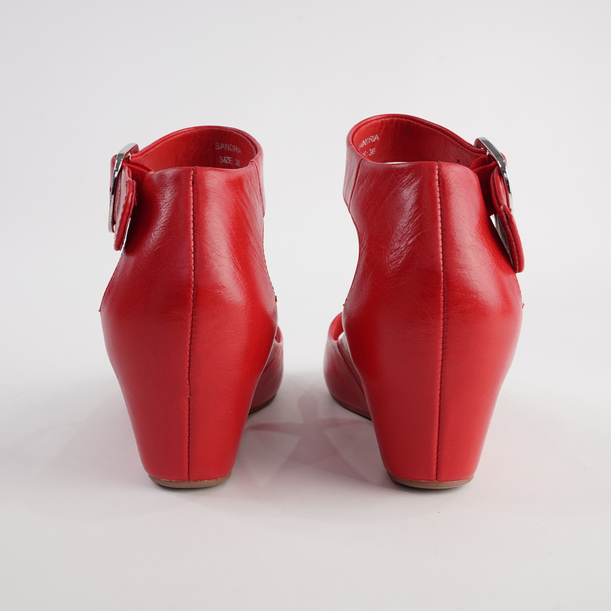 Sangria Fireoil Leather Wedges - BRESLEY | Shouz