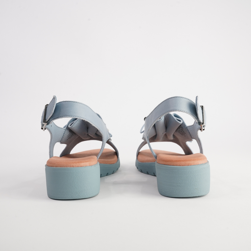 Malika Denim Leather Sandals