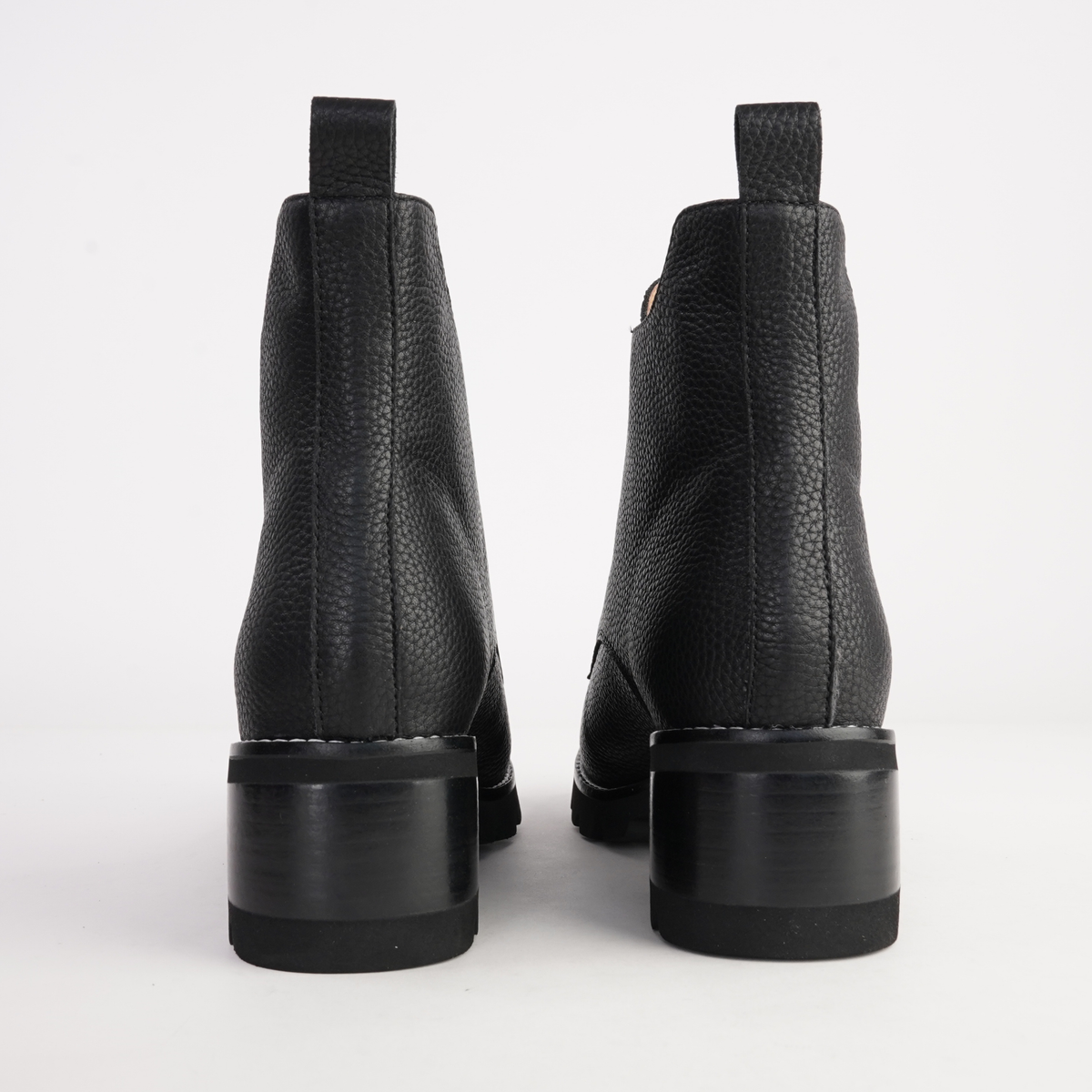 Dazzler Black/ Black Leather Ankle Boots - BRESLEY | Shouz