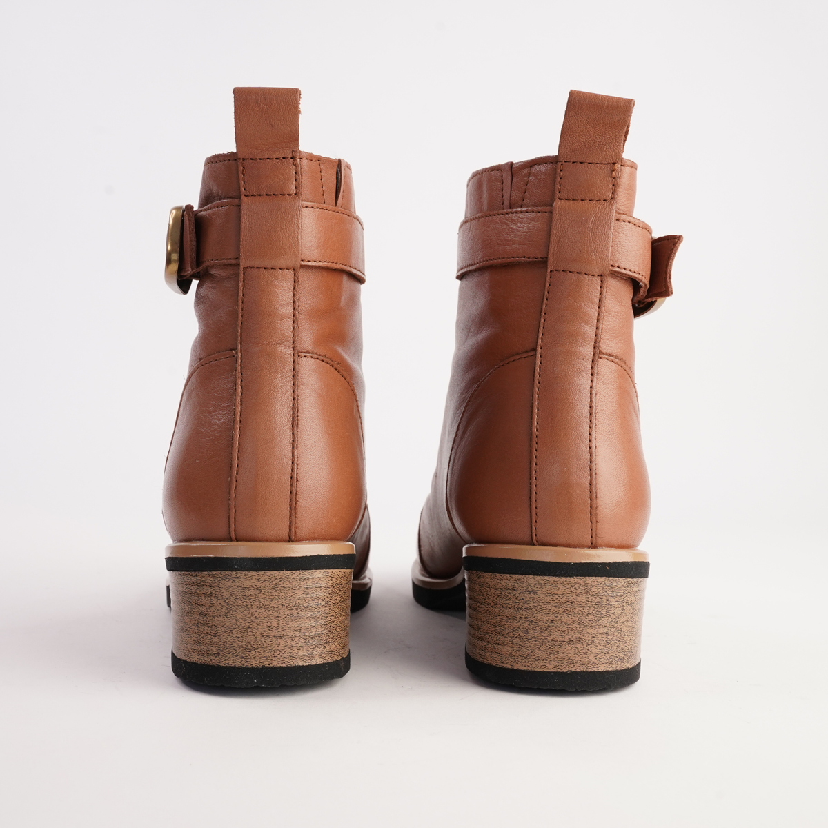 Doha Brandy Leather Ankle Boots - BRESLEY | Shouz