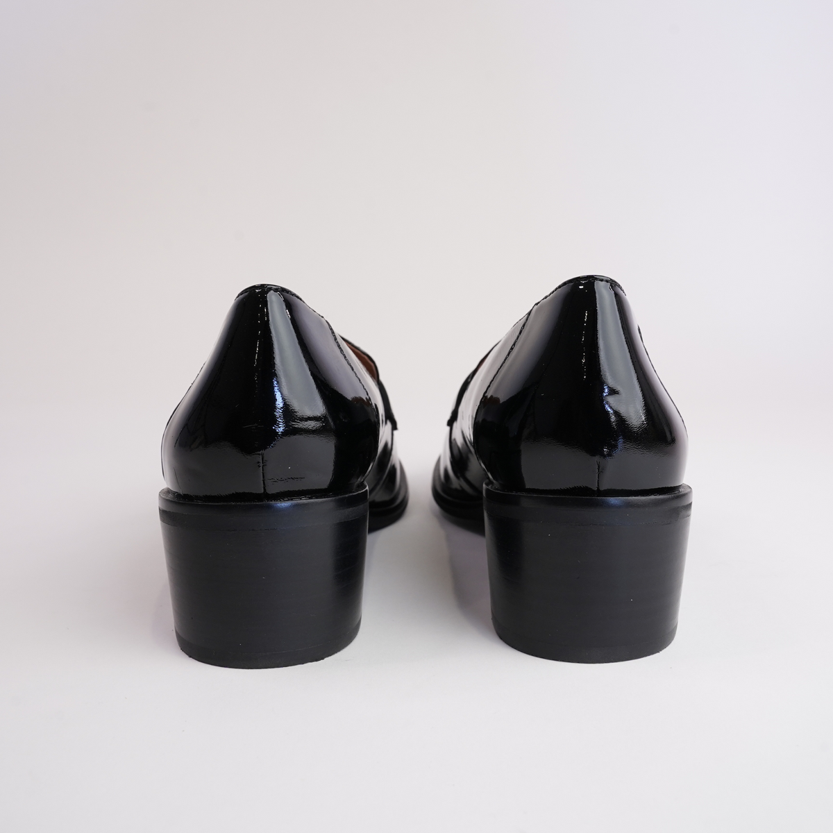 Stiller Black Patent Leather Heeled Loafers