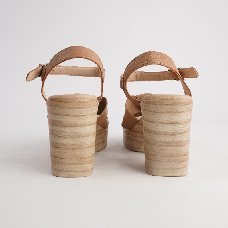 Odessa Camel Leather Heels