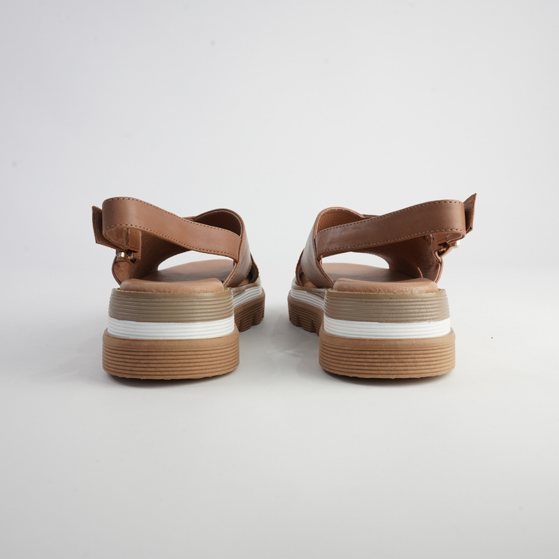 Sasi Tan Leather Sandals