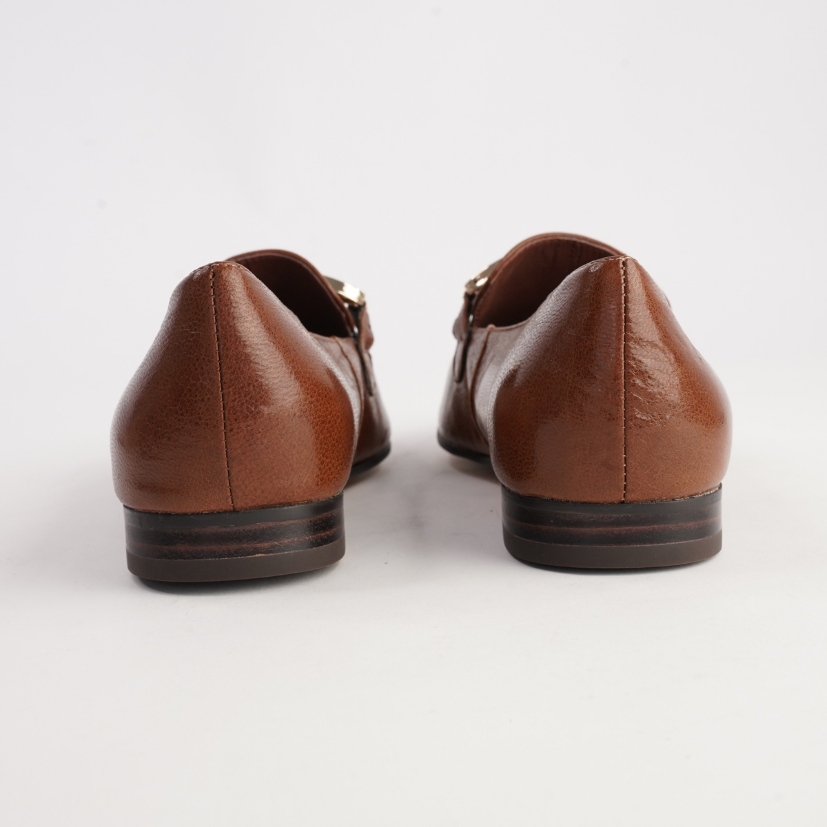Ilysa Cognac Polish Leather Loafers - DJANGO AND JULIETTE | Shouz