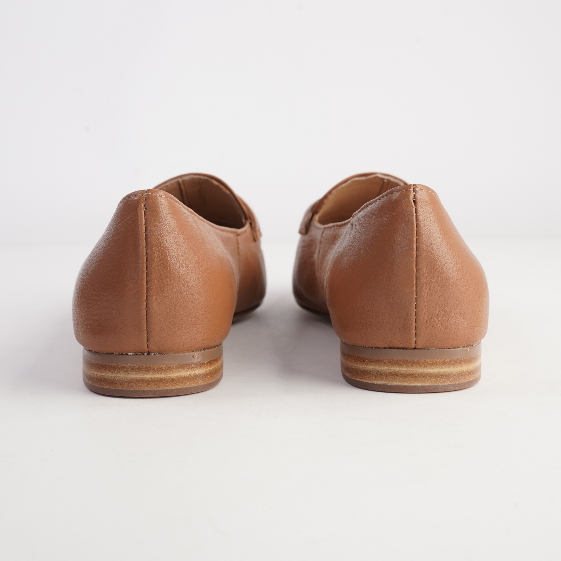 Marcee Tan Leather Flats - TOP END | Shouz