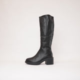 Arnast Black Leather Knee High Boots, DJANGO & JULIETTE - Shouz