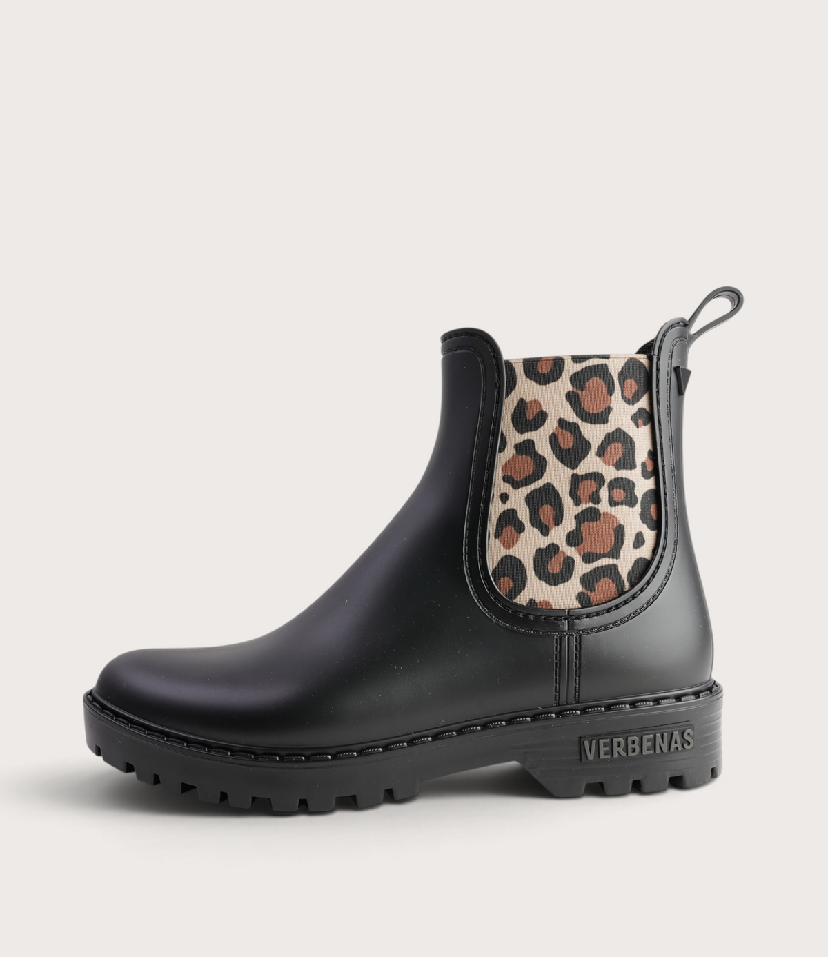 Gaudi Negro/ Leopard Matte Animal Gumboots