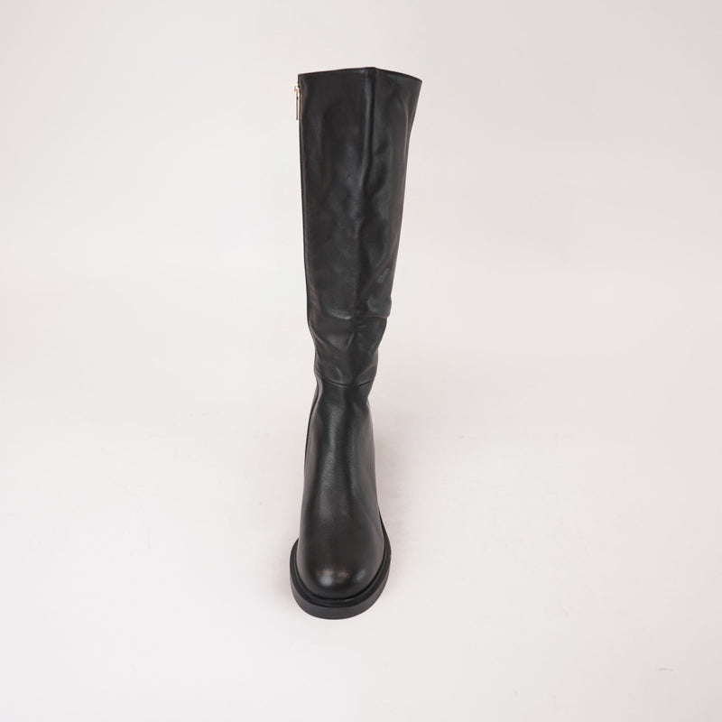 Arnast Black Leather Knee High Boots