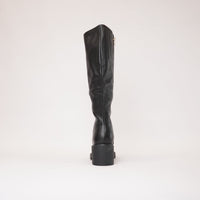 Arnast Black Leather Knee High Boots, DJANGO & JULIETTE - Shouz