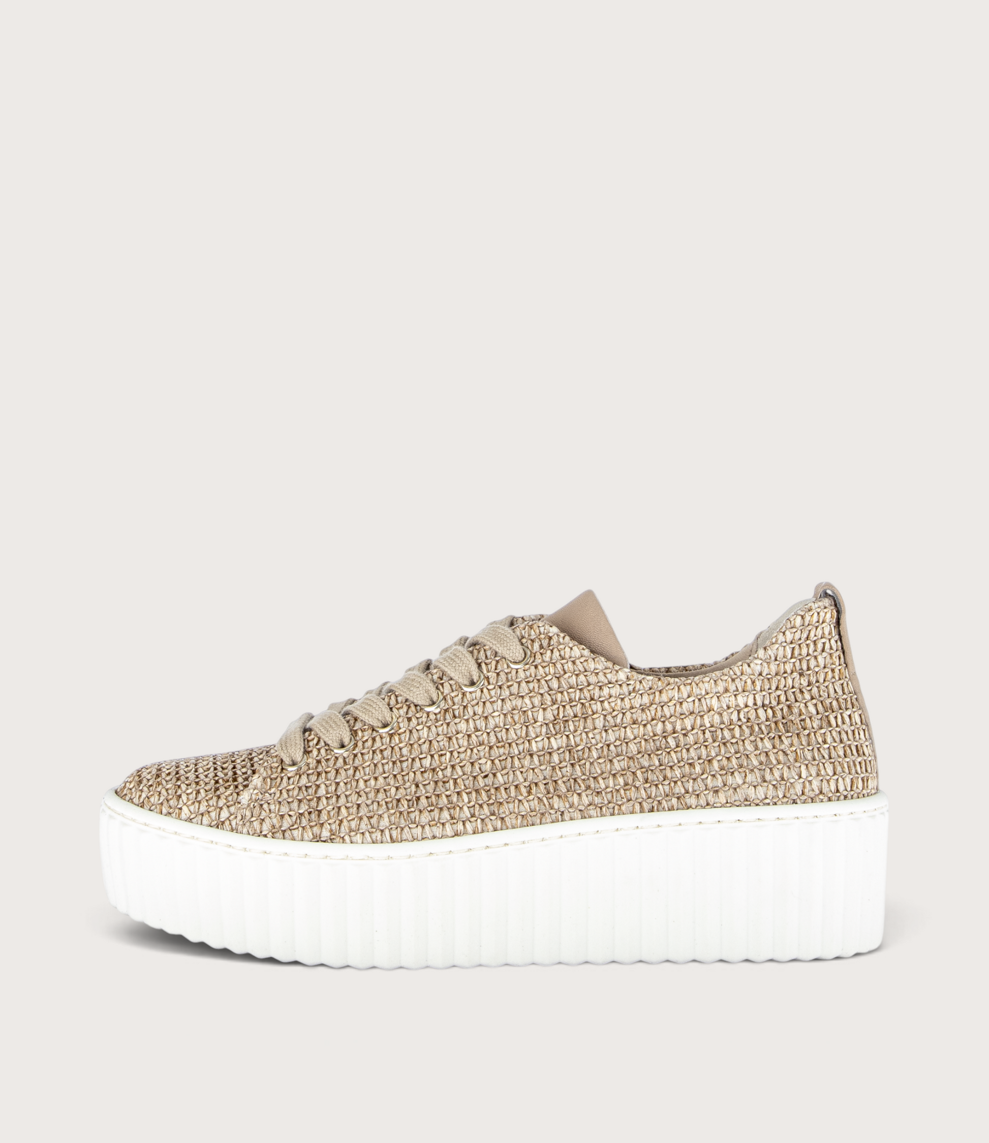Golden Sand Raffia Sneakers