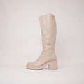 Arnast Nude Leather Knee High Boots