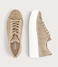 Golden Sand Raffia Sneakers