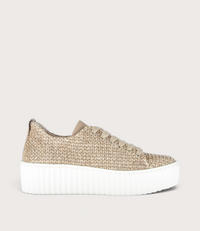 Golden Sand Raffia Sneakers