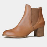 Sadore Dark Tan Leather Ankle Boots