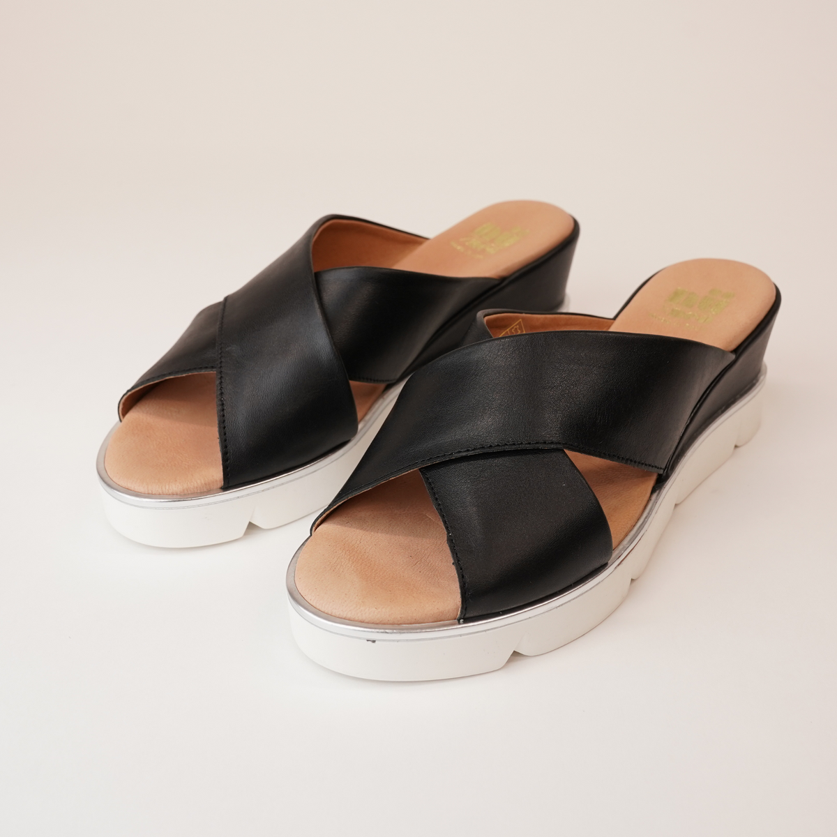 Kiren Black Leather Sandals