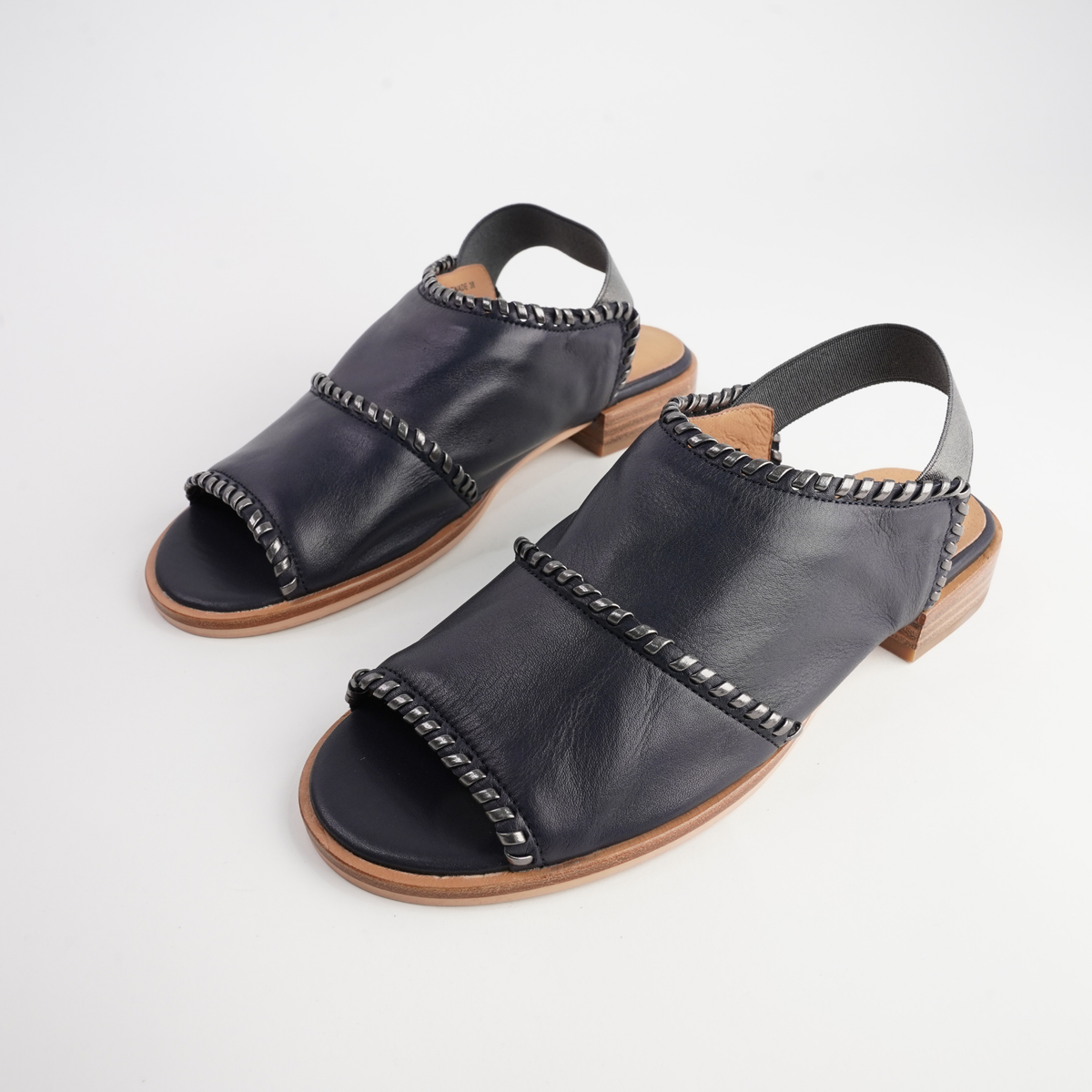Serenade Navy/ Pewter Leather Sandals