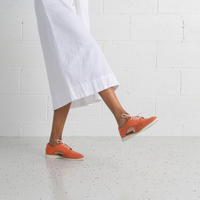 Sidecut Punch Tangerine Leather Lace Up Flats