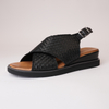 Wendy Black Leather Sandals