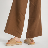 Lucille Caramel Suede Slides