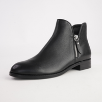 Noves Black Leather/ Black Heel Boots - DJANGO AND JULIETTE | Shouz