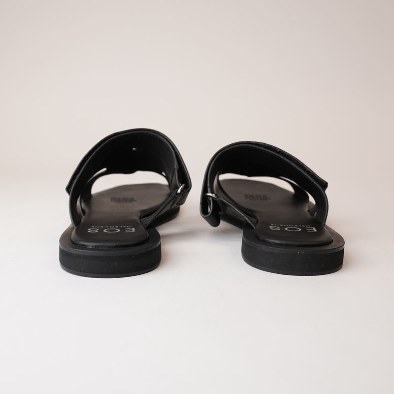 Misayao Black Leather Slides