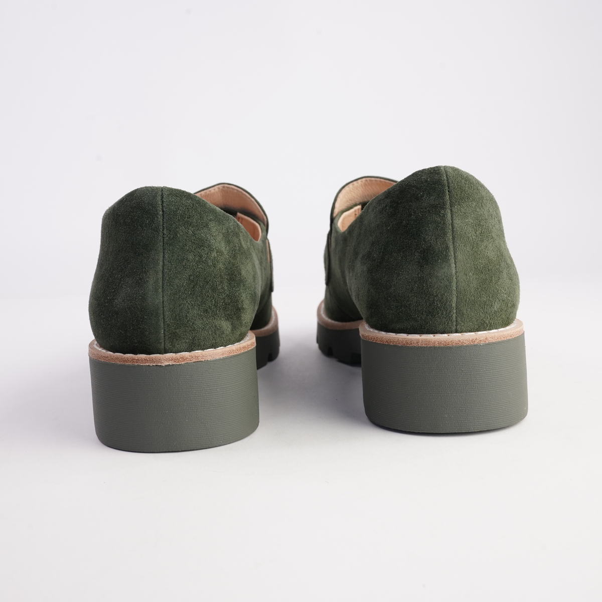 Dorte Olive Suede/ Olive Sole Loafers - DJANGO AND JULIETTE | Shouz