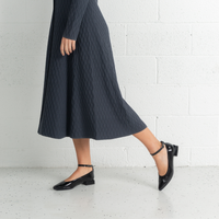 Luna Black Patent Leather Flats