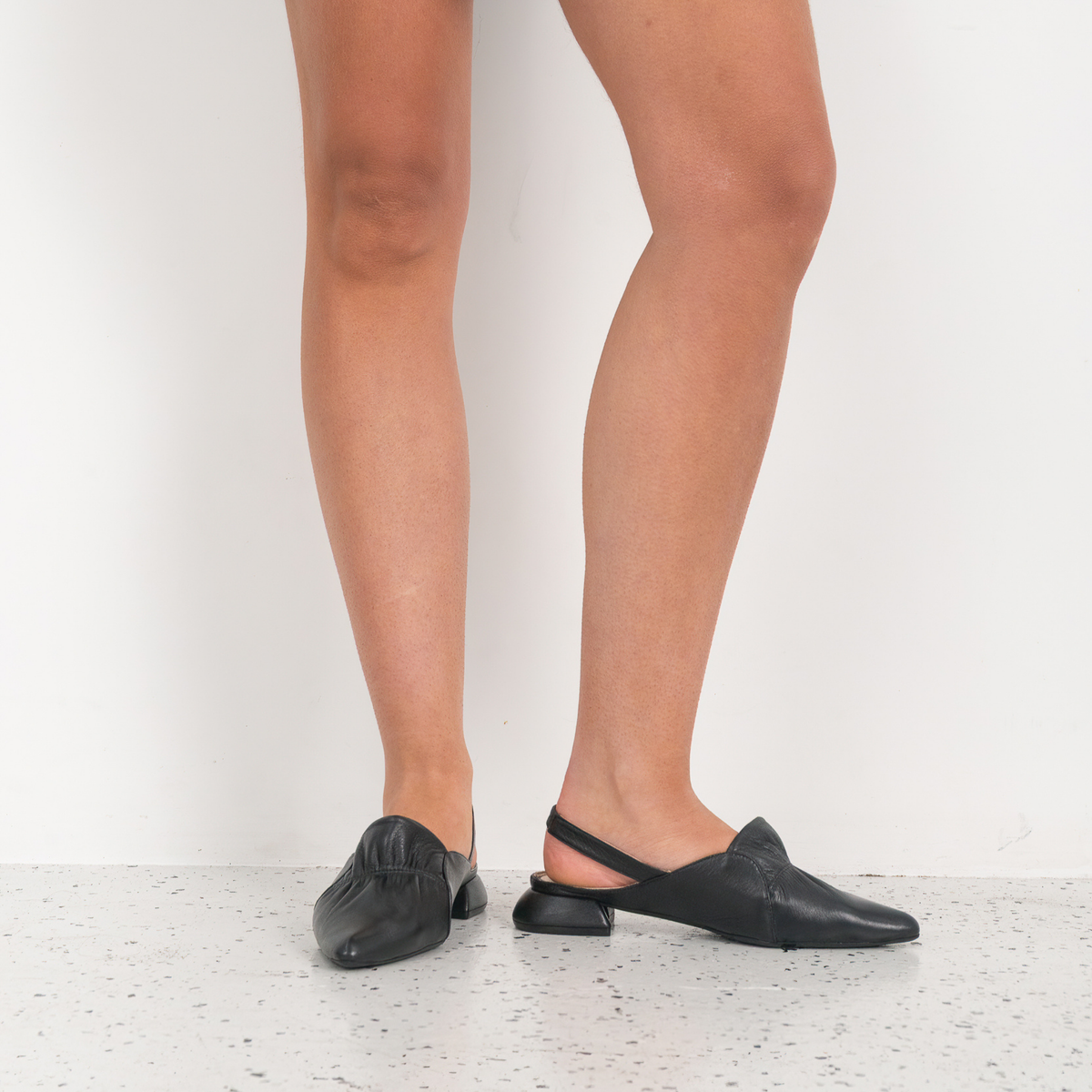 Valora Black Leather Flats