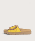 Lucille Yellow Suede Slides