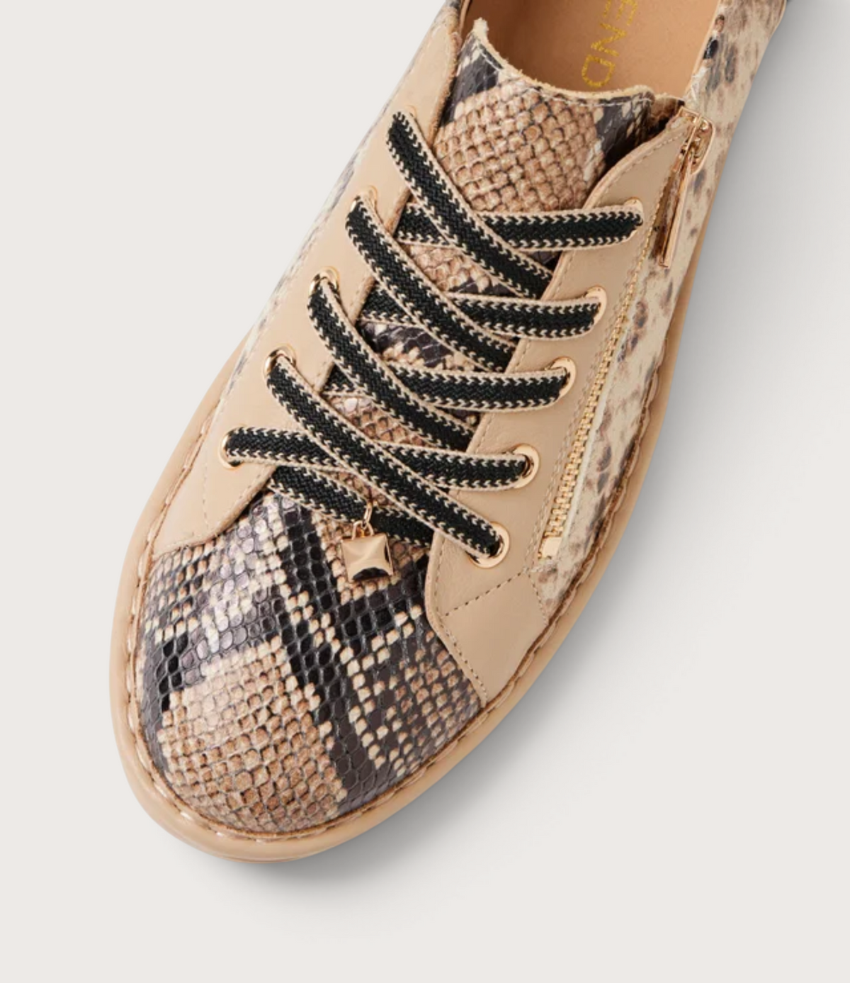 Elos Black and Caramel Snake/ Caramel Leather Sneakers