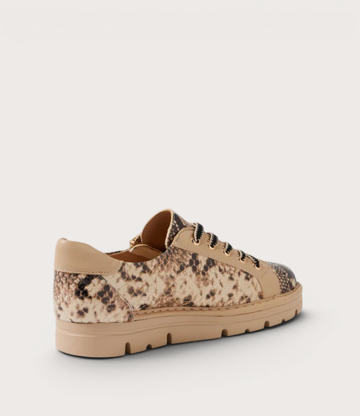 Elos Black and Caramel Snake/ Caramel Leather Sneakers